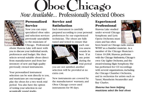 Marketing Collateral – Oboe Chicago Sell Sheet